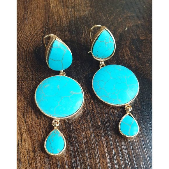 Sky Blue Hanging Earrings - Picture 1 of 2